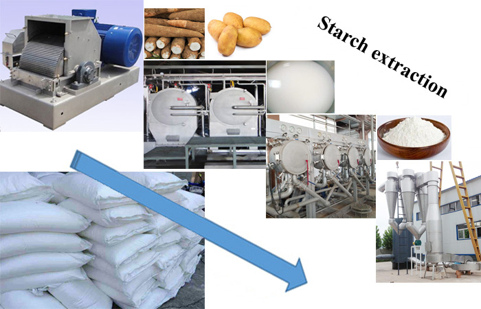 How to produce starch from cassava ?