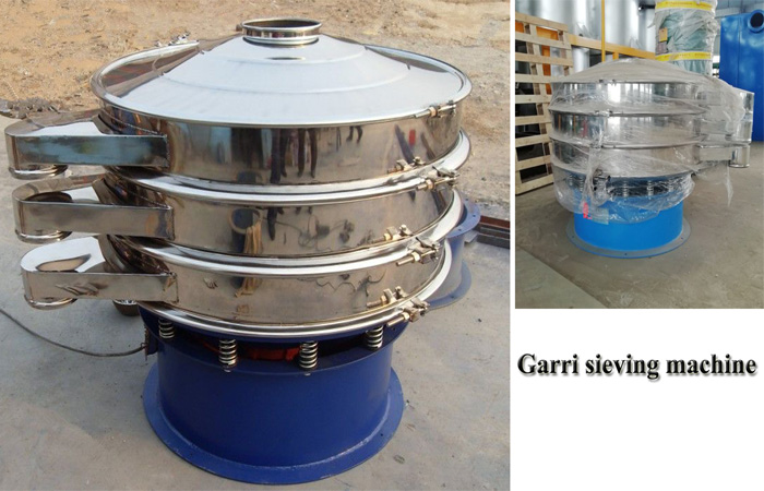 Garri sieving machine working process