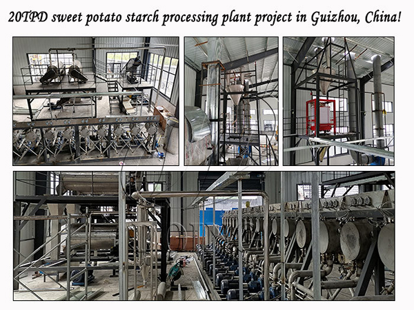 20TPD sweet potato starch processing plant completed installation in Guizhou, China.